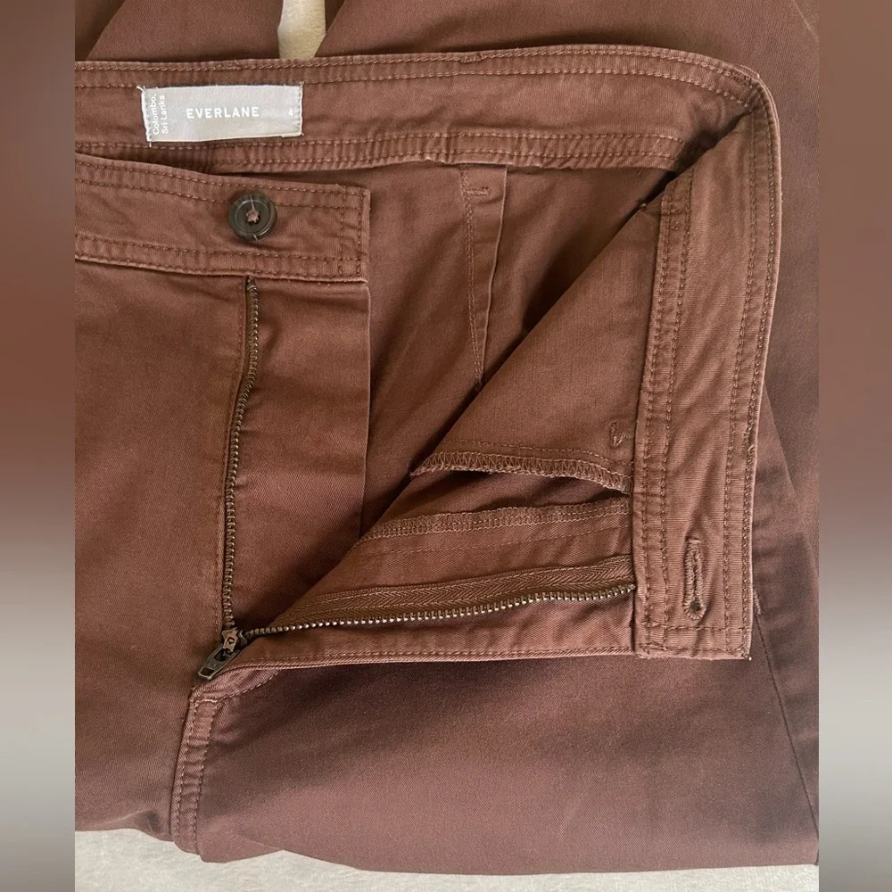 Everlane Tan Khaki Corporate Casual Lightweight Wide Leg Crop Pants women’s Sz 4 - Picture 8 of 16